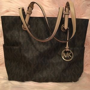 MICHAEL KORS jet-set signature logo tote